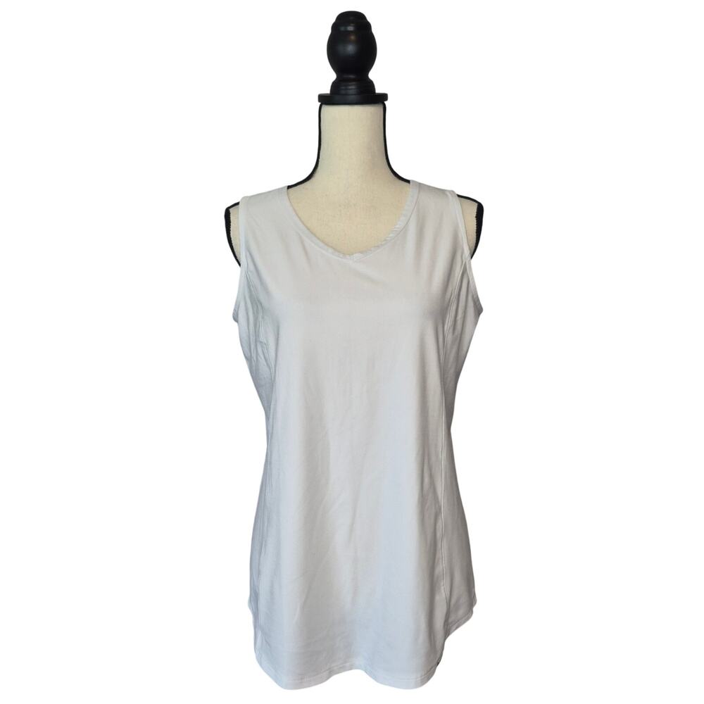 Duluth Trading Co Armachillo White Cooling Tank Top Activewear Sleeveless Sz M